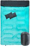 TETON Sports Cascade Double Sleeping Bag; Lightweight, Warm and Comfortable for Family Camping, Teal, 87" x 60"
