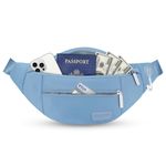 Large Crossbody Bag Fanny Pack for Women Men Fashionable Waist Pack Chest Bag for Workout Exercise Shopping Walking Hiking Travel Passport Bag Fits All Phones,Runner Gift Travel Essentials（Haze Blue）