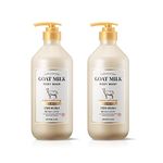 SHOWERMATE Premium Goat Milk Body Wash Manuka Honey For Smooth Skin, Moisturizing PH Balancing Body Cleanser with Probiotics Honey, Herb Pure Complex, 27 Fl Oz, Pack Of 2