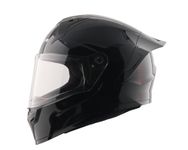 Vega Sonic Solid Full Face Riding Helmet with Shock Absorbing Liner, Comfortable Interior, Lightweight Shell, Aerodynamic Design, Ventilated Fit, and Modern Black Styling Black-M