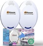 BH-4, Ultrasonic Pest Control Repeller - Electronic & Ultrasound, Indoor Plug-in Repellent - Get rid of - Rodents, Mice, Squirrels, Bats, Insects, Bed Bugs, Ants, Fleas, Spiders, Roaches (2 Pack)