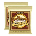 Ernie Ball Earthwood Rock & Blues acoustic guitar strings 10-52 (2 PACKS)