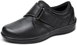 Orthofeet Women's Orthopedic Leather Arcadia Casual Shoes, Black, 7.5