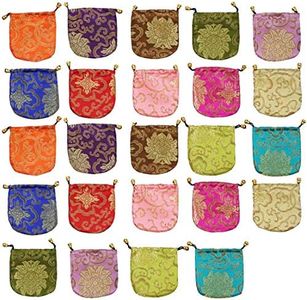 kilofly 24 pc Chinese Silk Brocade Drawstring Jewelry Bag Gift Pouch Value Set