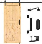 SKYSEN 6FT Barn Door Hardware Kit, Sliding Barn Door Hardware Kit, Barn Door Track - Smooth and Quiet- Easy to Install- Manual Included- Lite Version- Black (J-Lite-5-s)