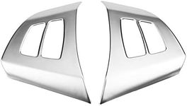 Keenso Steering Wheel Button Trim, 2Pcs Chrome Steering Wheel Button Frame Decoration Cover Trim for X5 E70 2008-2013