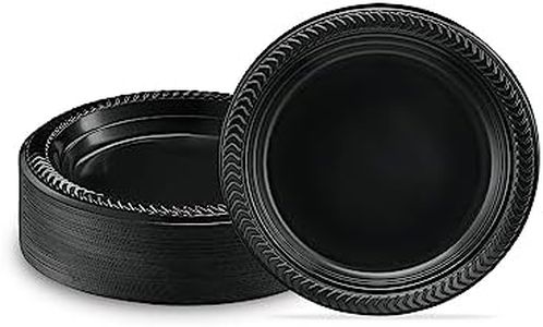 PLASTICPRO 100 PCS Small Black Plastic Plates Light Weight 6 Inch Plastic Dessert Plates Black Plates Disposable for Party and Wedding
