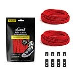 Xpand® No Tie Shoelaces - Flat Elastic Laces with Adjustable Tension - Slip-on Any Shoes (Red Reflective)