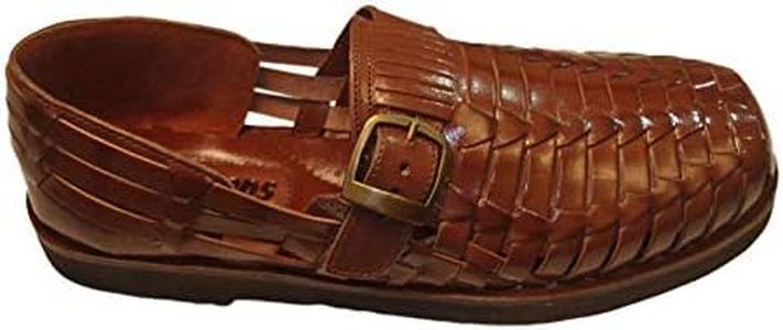 Sunsteps Victor Men's Hand Woven Leather Huarache Medium Sandal for All-Day Comfort (Medium Width) (11M, Medium Brown)