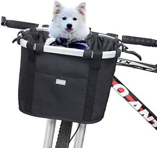 RAYMACE Bicycle Basket Dog Bike Handlebar Basket Front,Folding Detachable Quick Release Easy Install,Cycling Picnic Bag