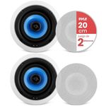 2-Way In-Wall In-Ceiling Speaker System - Dual 8 Inch 300W Pair Of Ceiling Wall Flush Mount Speakers W/ 1" Silk Dome Tweeter, Adjustable Treble Control - For Home Theater Entertainment - Pyle PIC8E