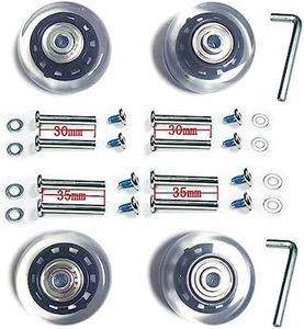 LOTOWELZON 4Pcs Set Luggage Replacement Wheels 50mm with 6mm(0.24") Bearings Repair Kits ABEC 608zz for Suitcase and Inline Outdoor Skate and Caster Board (Black&Clear, OD50*THK18mm/1.97"*0.7")