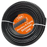 Zeqeey Heavy Duty Rhombus Zigzag Grass Strimmer Line Diameter 3mm - 4mm Length 15m Nylon Trimmer Cord String Wire Rope for Garden Electric Strimmer Grass Trimmer, F3015