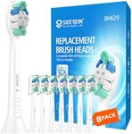 Seerein Toothbrush Head Compatible with Sonicare Replacement Heads, Fit Philips Sonicare C2 C1 G2 W W2 4100 5100 6100 Electric Toothbrush Replacement Heads, White 8 Pack