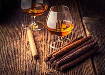 BELECO 3x2m Fabric Cigar and Cognac Backdrops for Photography Cigarette Whiskey Wineglass Old Wooden Table Background for Man 30th 40th 50th Birthday Party Decorations Banner Photo Studio