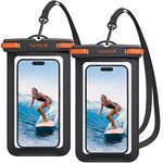 Lamicall Waterproof Phone Pouch Case - 2 Pack IPX8 Water Proof [Easy Lock & Heavy Duty] Cell Phone Dry Bag for iPhone 12 13 14 15 16 Pro Max, Samsung Galaxy S24 Ultra S23 Ultra, All 4-7" Cellphones