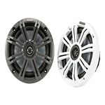 Kicker 45KM654 KM65 6.5-INCH (165mm) Marine COAXIAL Speakers with 3/4-INCH (20mm) TWEETERS, 4 OHM, Charcoal and White GRILLES