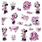 RoomMates RMK2554SCS Minnie Fashionista Wall Decal, Multicolor, 5.08 cm. 8.382 cm by 16.51 cm. 23.368 cm, Set of 19 Pieces