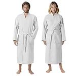 HOMELEVEL Pique bathrobe travel bathrobe 100% cotton women and men dressing gown kimono sauna dressing gown travel dressing gown piquee waffle pique women men