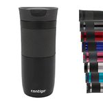 Contigo Byron Snapseal Travel Mug, Stainless Steel Thermal mug, vacuum flask, leakproof tumbler, coffee mug with BPA free Easy-Clean Lid, 470 ml, Matte Black