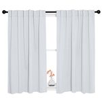 NICETOWN Rod Pocket Bedroom Curtains - Triple Weave Light Reducing Back Tab Drape Panels for Studio (W52 x L63, Cloud Grey, 2Pcs)