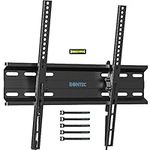 BONTEC Ultra Slim TV Wall Bracket Mount for 23-60 inchs LCD LED Plasma TVs, Low Profile Tilt TV Wall Mount up to VESA 400x400mm, 45kg Weight Capacity with Spring Locking System, Includes 5 Cable Ties