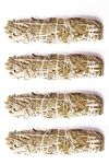 Nutrii Now Indian White Sage 4 Bundle Smudging Sticks for Cleansing Home Smudge Rituals (6 Inches, 25-30 Grams Each) Incense Sticks for Removing Negativity,Spiritual Healing