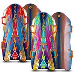 Artikfun Premium Recreational Winter Foam Snow Sled 2-Pack | Tow Rope and Handles | Sized for Youth and Adults | Contoured Deck Design | 50in-127cm Design Length |