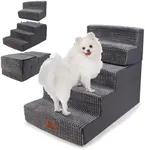 Dog Stairs for Small Dogs, Dog Steps for Bed and Couch, Folding Pet Stairs Dog Ramp Non-Slip Bottom Pet Ramps Removable Washable Cover Non-Slip Bottom Balanced Pet Ramps Grey (5-Steps Gray)