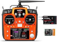 Radiolink AT10II 12 Channels RC Transmitter and Receiver R12DS 2.4GHz Radio Remote, Voltage Telemetry for RC Airplane, FPV Racing Drone, Quad, Helicopter, Car and Boat (Mode 2 Left-Hand Throttle)