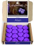 Alien Wax Melts - 16 x 5g Heart Shaped Soy Wax Melts Vegan and Pet Friendly on a Presentation Gift Box