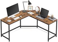 VASAGLE L-Shaped Desk, Gaming Desk, 149 x 149 x 76 cm, Corner Desk for Study, Home Office, Space-Saving, Easy Assembly, Rustic Brown and Ink Black LWD73X