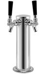 Kegco KC D4743DT-SS Double Tap Stainless Steel Draft Beer Kegerator Tower, 3" Diameter, Stainless Steel