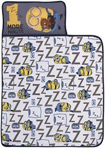 Illimuniation Lazy Minions Club Tapis de sieste pour enfant Gris, bleu, jaune et blanc, One More Minute