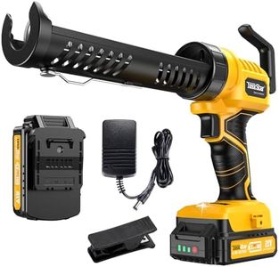 TaskStar Cordless Caulking Gun, Electric Caulk Gun w/2.0Ah Batteries, 5 Adjustable Speeds, 10OZ/300ML Drip-Free Caulk Guns with LED Light, Lightweight Adhesive Gun Kit for Filling, Sealing