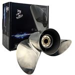 Boatman OEM Prop 13x19 Stainless Outboard Propeller fit Yamaha Boat Engine 50-130 HP，15 Spline Tooth