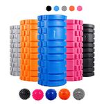 SHEEFLY Foam Roller with Spiky Massage Ball - 13" X 5.5" for Trigger Point, Physical Therapy, Deep Tissue for Pain Relief, Myofascial Release Exercise, Yoga, Pilates+Instructions&Carry Bag