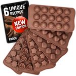 Silicone Candy Molds + eBook With 5 Candy Recipes - 6 Pack - Silicone Molds For Fat Bombs - Candy Molds Silicone - Chocolate Molds Silicon Molds Candy Mold Silicon Mold Hard Candy Molds Fat Bomb Molds