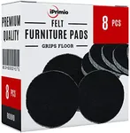 SlipToGrip 8 Pack Furniture Grippers by iPrimio - Furniture Non-Slip Pads 2" Round with 3/8" Heavy Duty Felt Core. No Adhesive. No Nails. Won't Harm Floors.