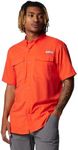 Columbia Men's Blood and Guts IV Woven Short Sleeve, Bright Poppy, Large