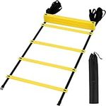 Dhouse Training Ladder 6M Agility Ladder Speed Training Football Ladder 12 Rungs Football Speed Training Ladder Agility Speed Training Equipment for Football Tennis Basketball Practice (6M)