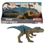 Mattel Jurassic World Ruthless Rampagin Allosaurus Dinosaur Toy, Action Figure with Continuous Chomp Attack & Roar Sounds, Button Activated Evolved Battle Spikes, HRX51