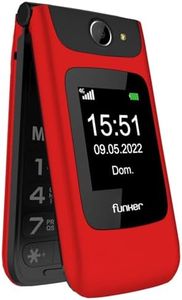 Funker C200 Comfort Senior Mobile Phone 4G with Flip Cover Large Buttons Easy Operation SOS Button USB-C Colour Red
