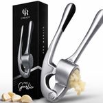 ProGarlic® - Premium Garlic Press - Super Easy to Use & Clean Garlic Crusher & Mincer - Crush Garlic & Ginger Effortlessly (No Need to Peel) - Built for Life - Strong & Durable (Silver)