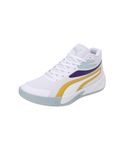 Puma Unisex-Adult Court PRO White-Yellow Sizzle-Team Violet Basketball Shoe - 7 UK (31082905)