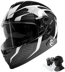 Full Face FreedConn Motorcycle Helmet Bluetooth 5.0 Integrated 2 Way Intercom DOT FMVSS-218 Rated Motorbike Helmet Communication with Dual Visor MP3 for Men Women New EPS