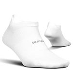 Feetures High Performance Ultra Light No Show Tab Sock Solid (Medium, White)