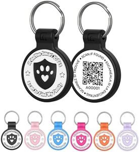 ilFindYou Silicone Cat Tags Personalized Small for Pet Collars, QR Code Cat Name Tags, Scan Location Alerts, Black S