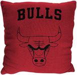 Northwest NBA Decorative Basketball Throw Pillow - Premium Poly-Spandex - 14"x14" - Home Decor with a Stylish Pillow (Chicago Bulls - Red)