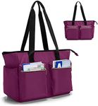 Damero Teacher Bag, Teacher Utility Tote with Compartment and Multiple Pockets, Laptop Shoulder Bag Carrying Case for Women and Men, Purple